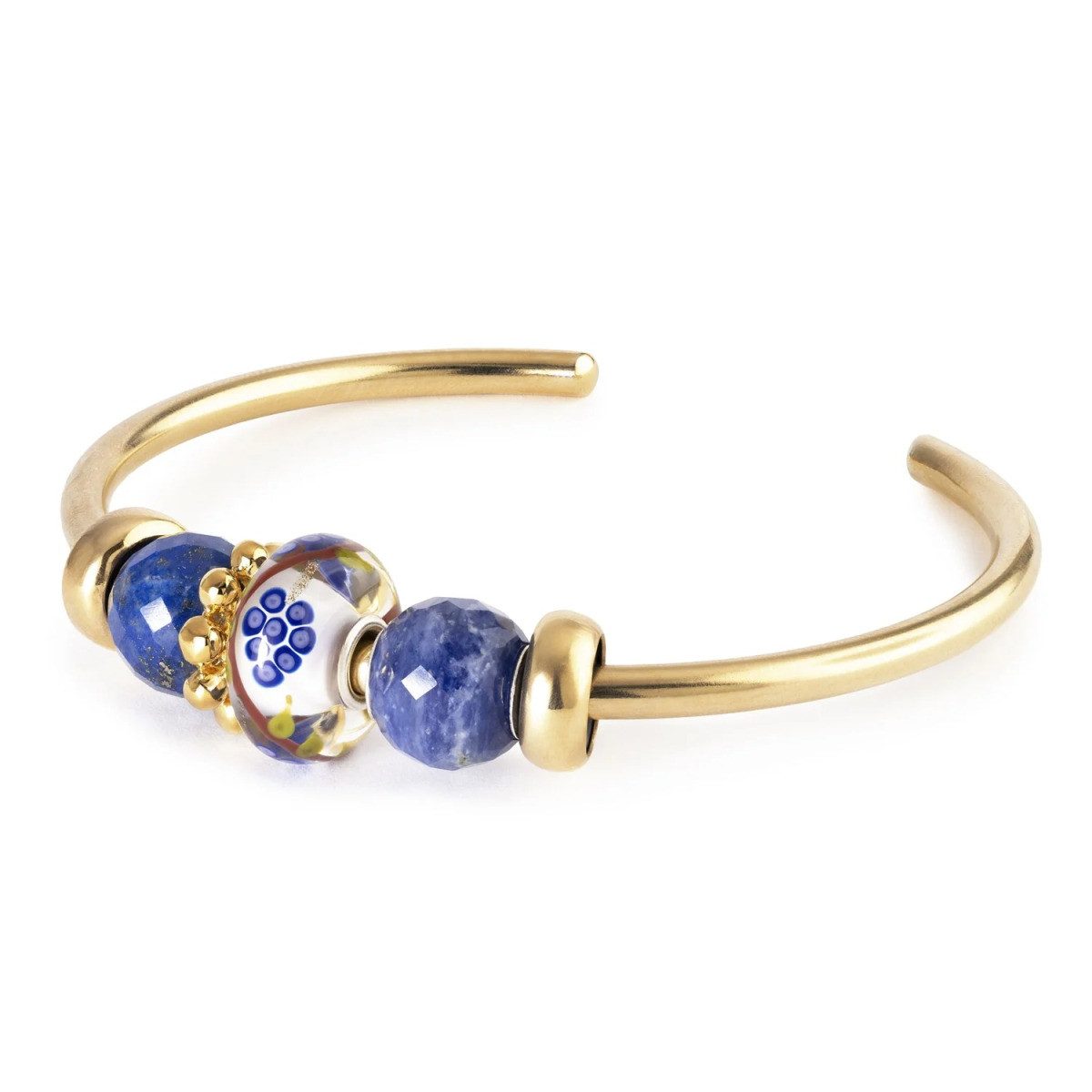 Trollbeads TGLBE-20483 Druiven glazen kraal met blauwe druiventros op witte basis - Special edition