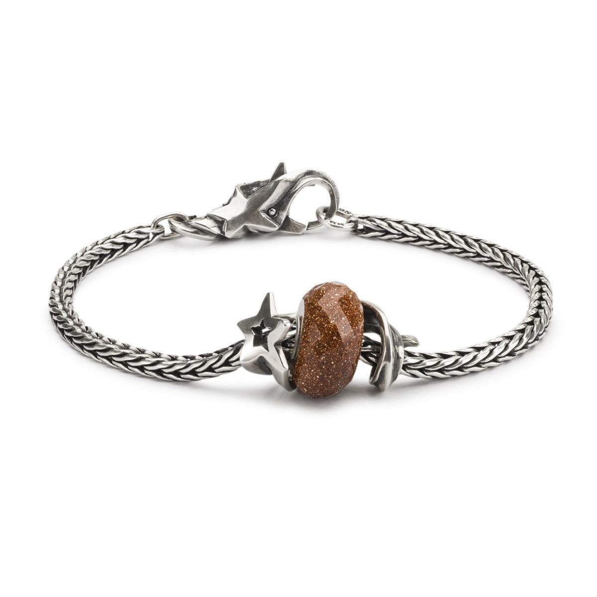 Trollbeads TGLBE-30053 Woestijnreflecties bedel met bruine goudsteen