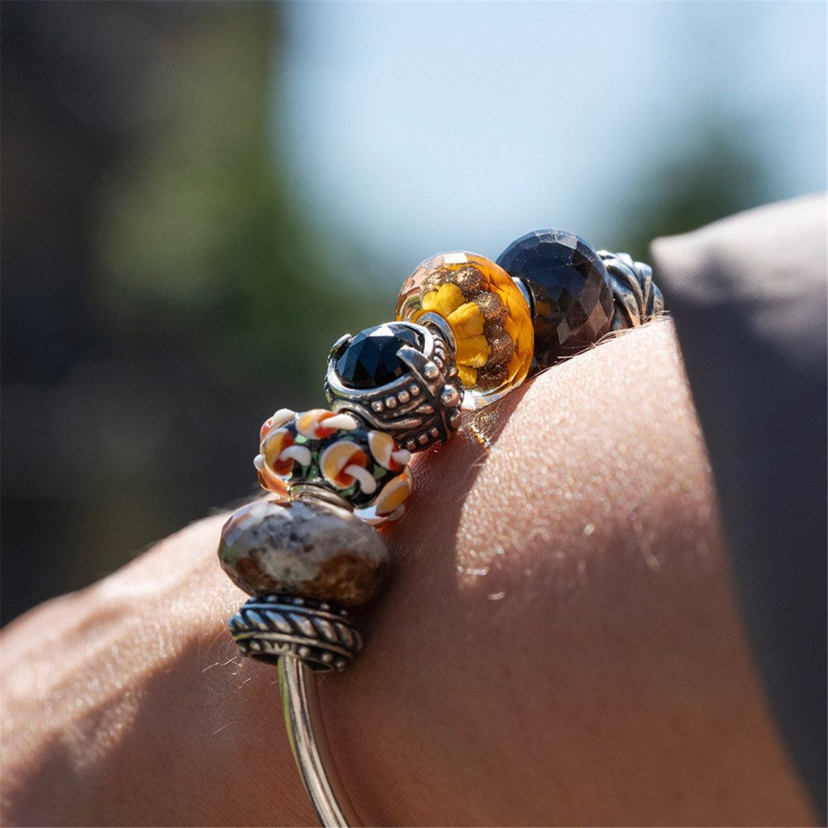 Trollbeads TGLBE-30146 Gouden spoor glazen kraal