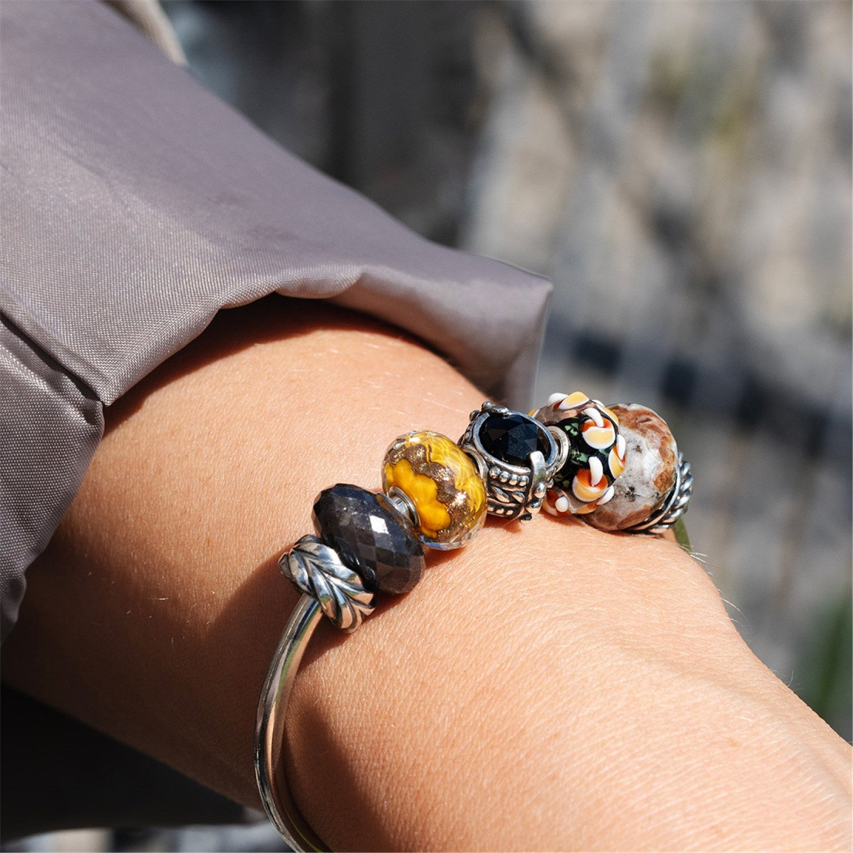 Trollbeads TGLBE-30146 Gouden spoor glazen kraal