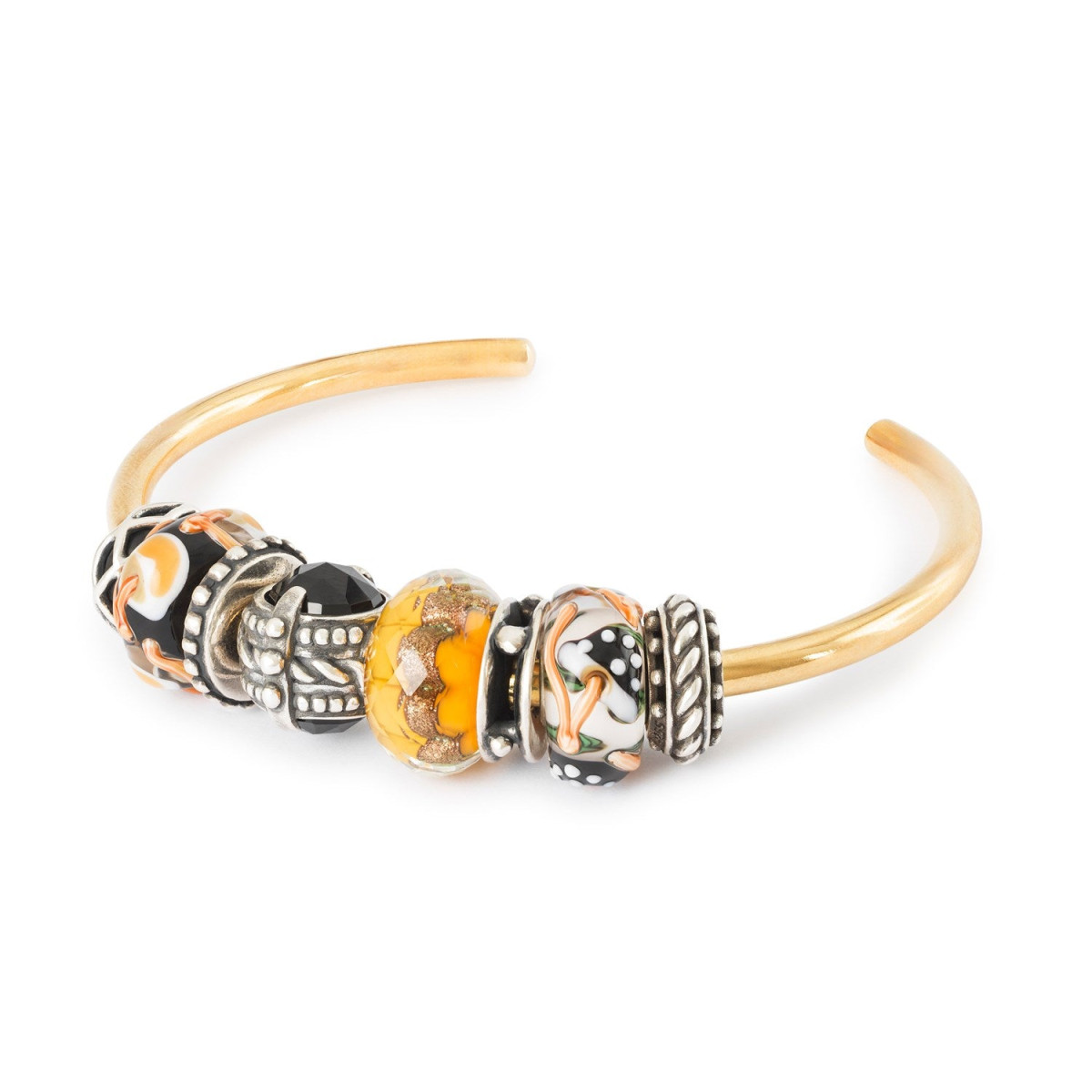 Trollbeads TGLBE-30146 Gouden spoor glazen kraal