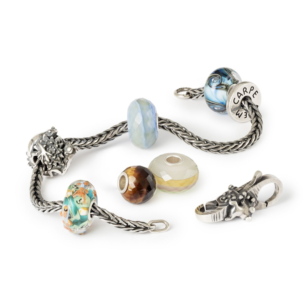 Trollbeads TGLBE-30160 Lagune watersteen kraal van blauw glas