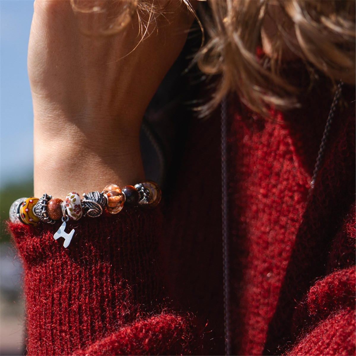 Trollbeads TGLBE-30166 Ambervouw kraal multicolor glas