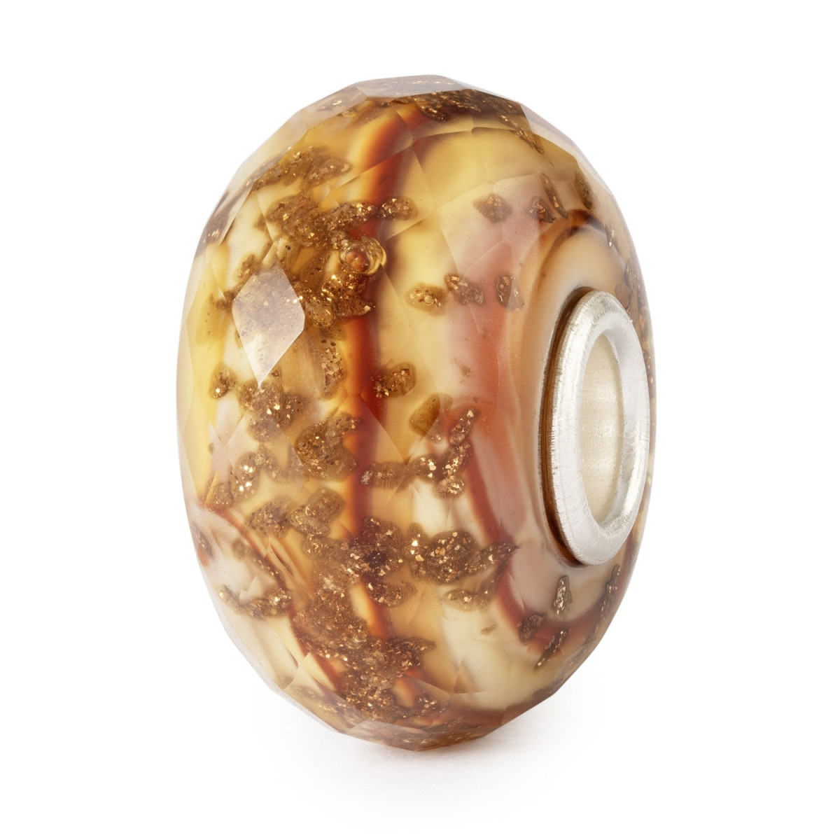 Trollbeads TGLBE-30168 Gewoven licht kraal van bruin glas en zilver