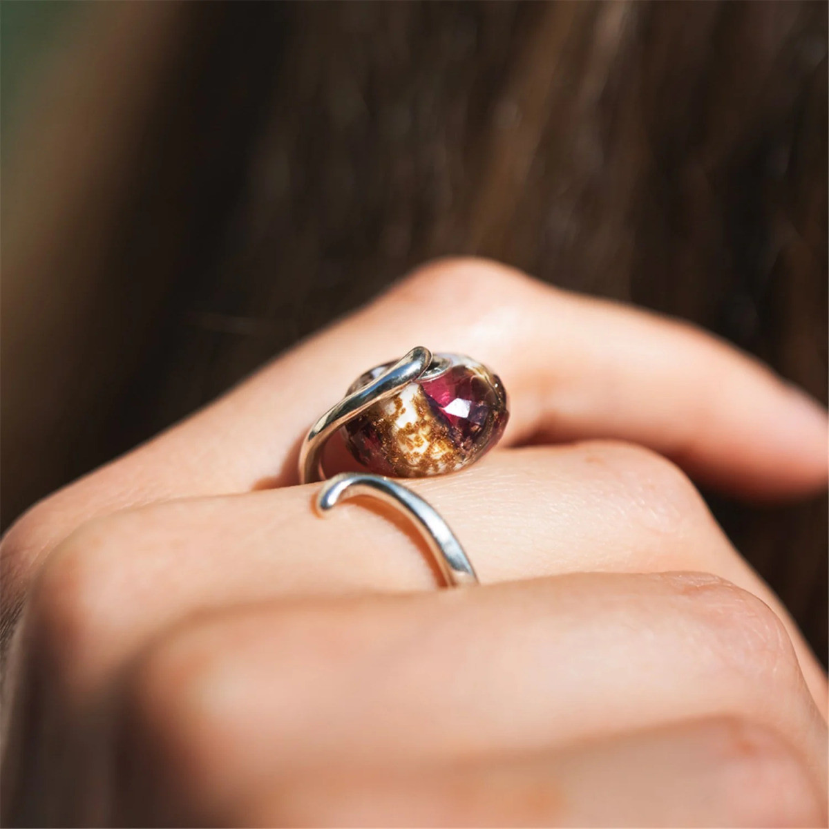 Trollbeads TGLBE-30172 kraal van glas Granaatappel