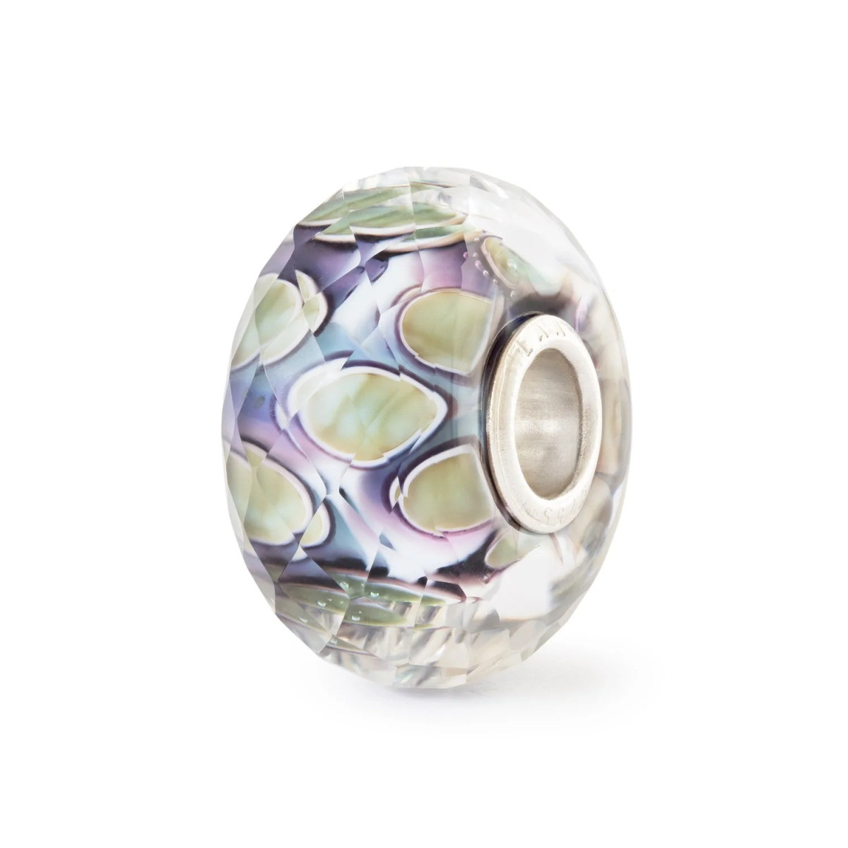 Trollbeads TGLBE-30186 Zilveren en glazen Nevelige weide kraal paars beige