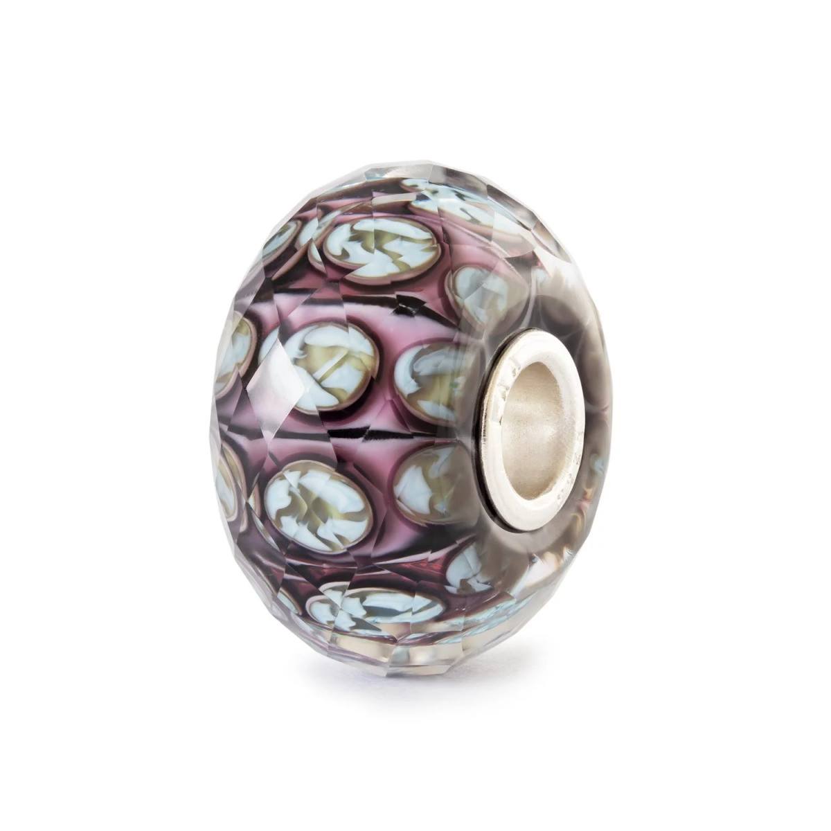Trollbeads TGLBE-30187 zilveren en glazen kraal Schemerblad paars blauw groen