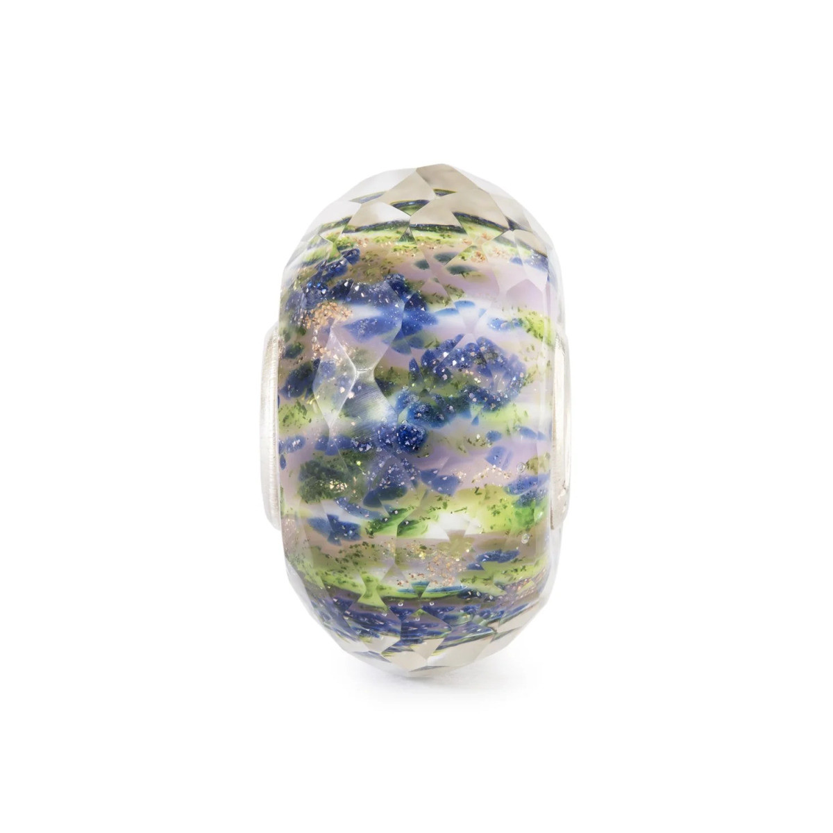 Trollbeads TGLBE-30189 zilveren blauw-groene kraal Fluisterende dauwdruppel