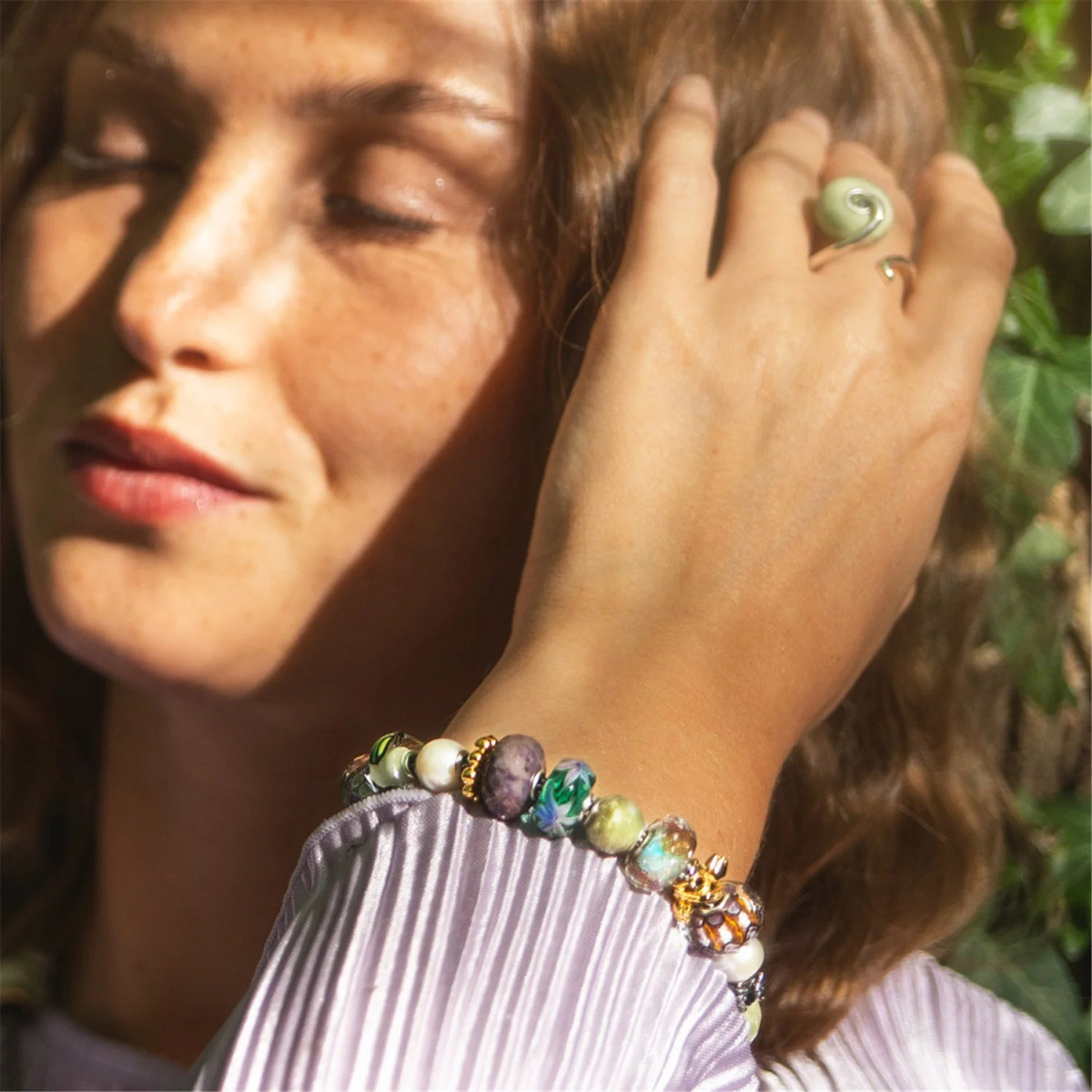 Trollbeads TGLBE-30191 Droomlicht kraal goudkleurig blauw