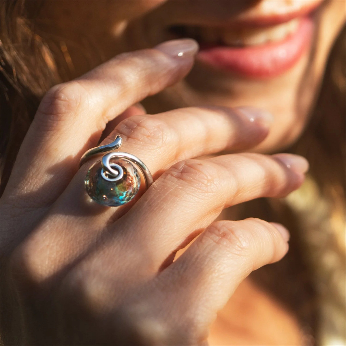 Trollbeads TGLBE-30191 Droomlicht kraal goudkleurig blauw
