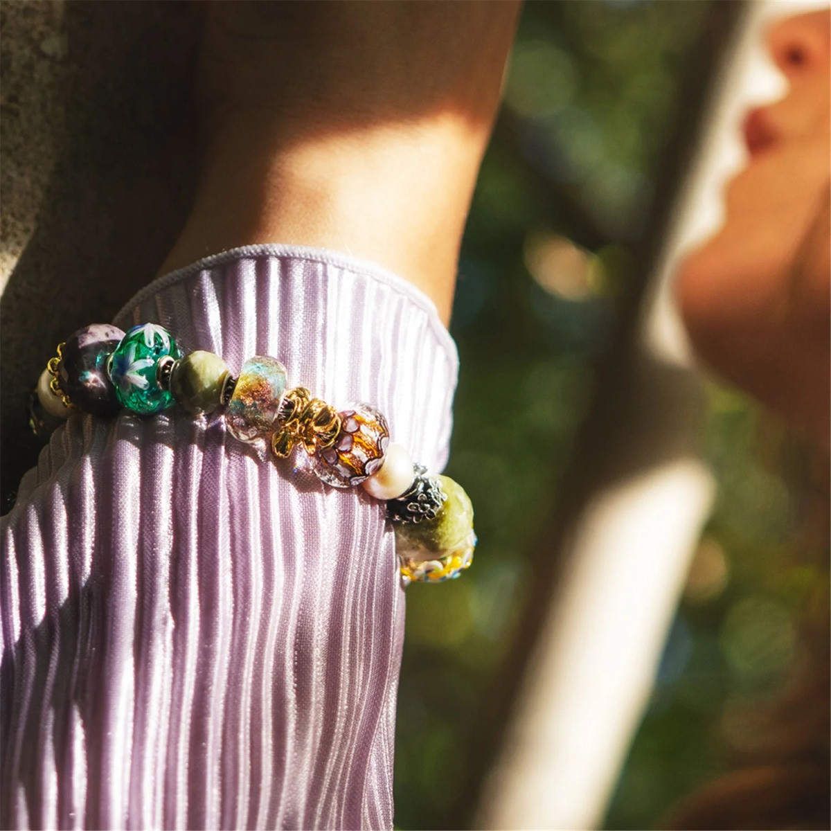 Trollbeads TGLBE-30191 Droomlicht kraal goudkleurig blauw
