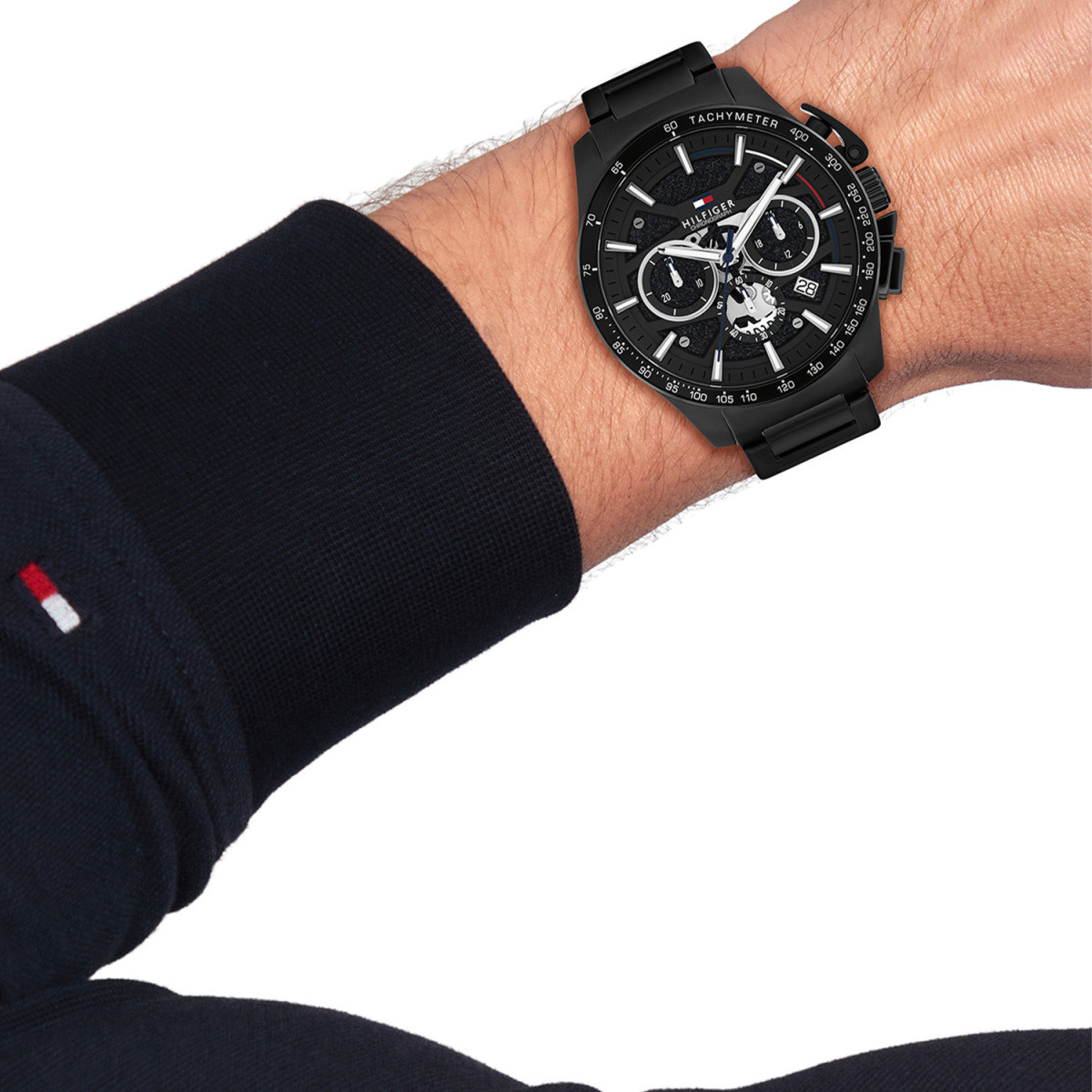Tommy Hilfiger Bank TH1792262 herenhorloge staal met zwarte wijzerplaat - Ø 44mm