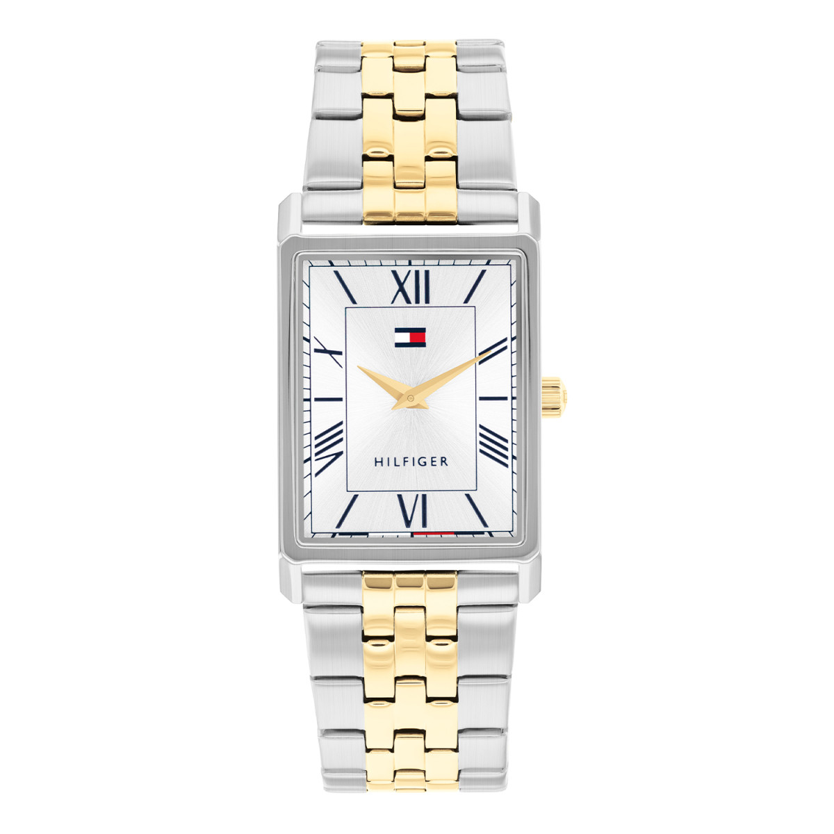 Tommy Hilfiger Ben TH1710774 herenhorloge met bicolor schakelband en rechthoekige kast - Ø 40 mm