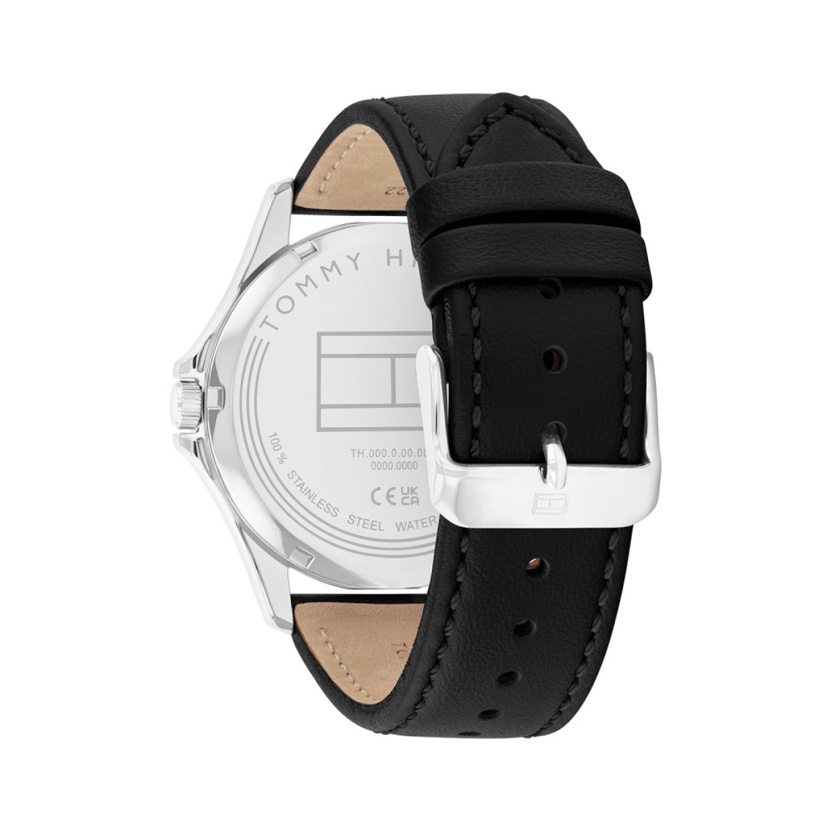 Tommy Hilfiger Bruce TH1710668 Herenhorloge zwart leer en zilverkleurige kast - Ø 43 mm
