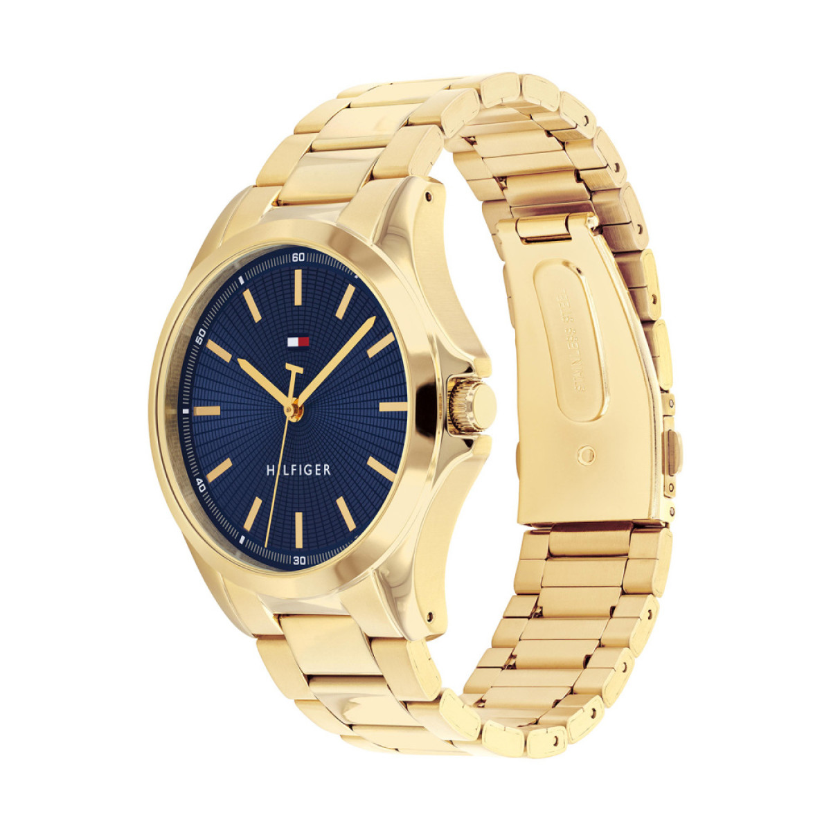 Tommy Hilfiger Bruce TH1710679 Goudkleurig herenhorloge met blauwe wijzerplaat