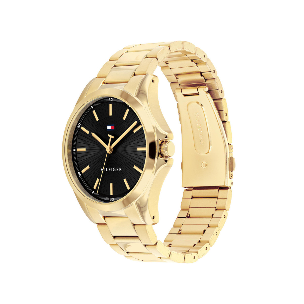 Tommy Hilfiger Bruce TH1792241 herenhorloge goudkleurig staal met zwarte wijzerplaat - Ø 43 mm