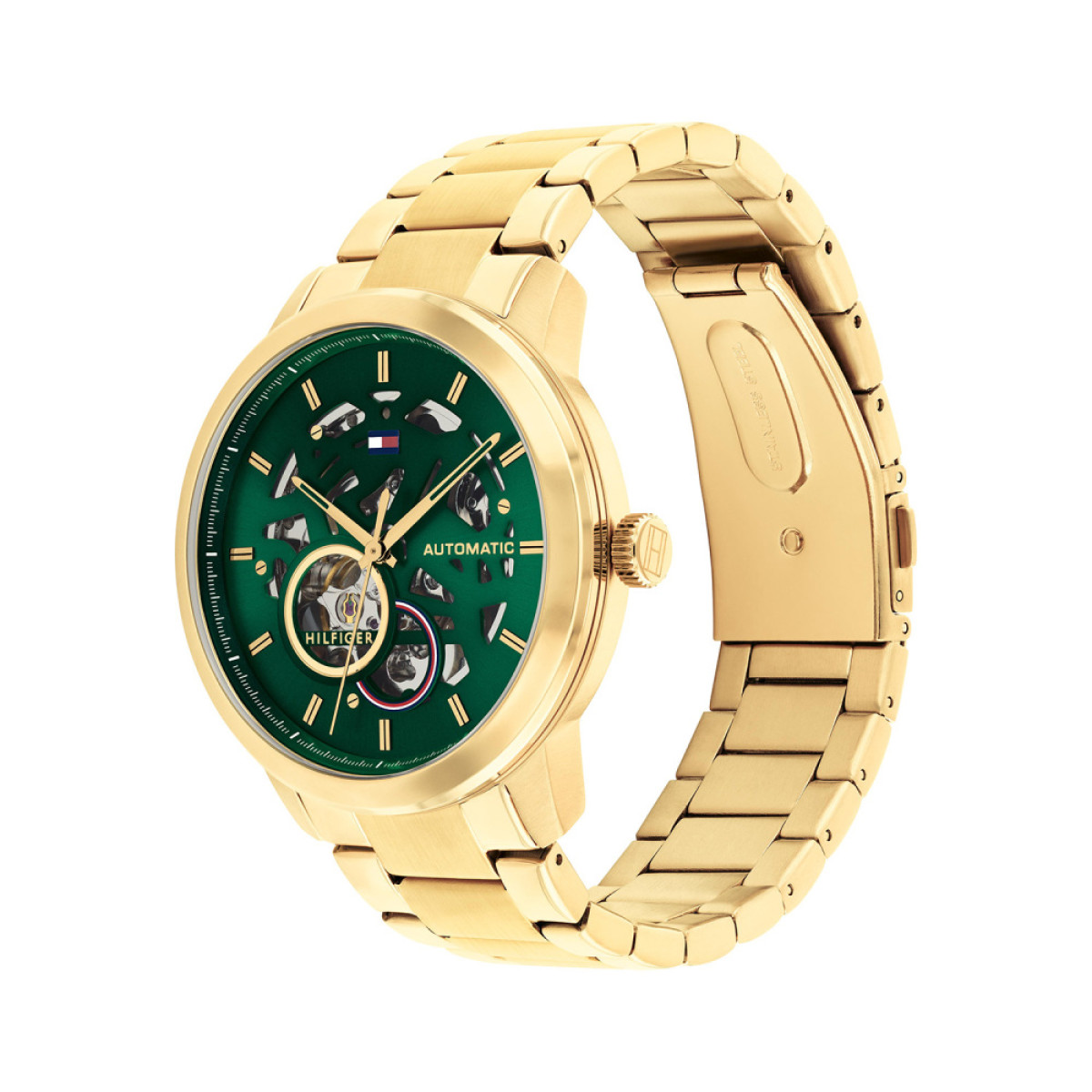 Tommy Hilfiger Henry TH1710662 Automatisch herenhorloge goudkleurig staal met groene wijzerplaat