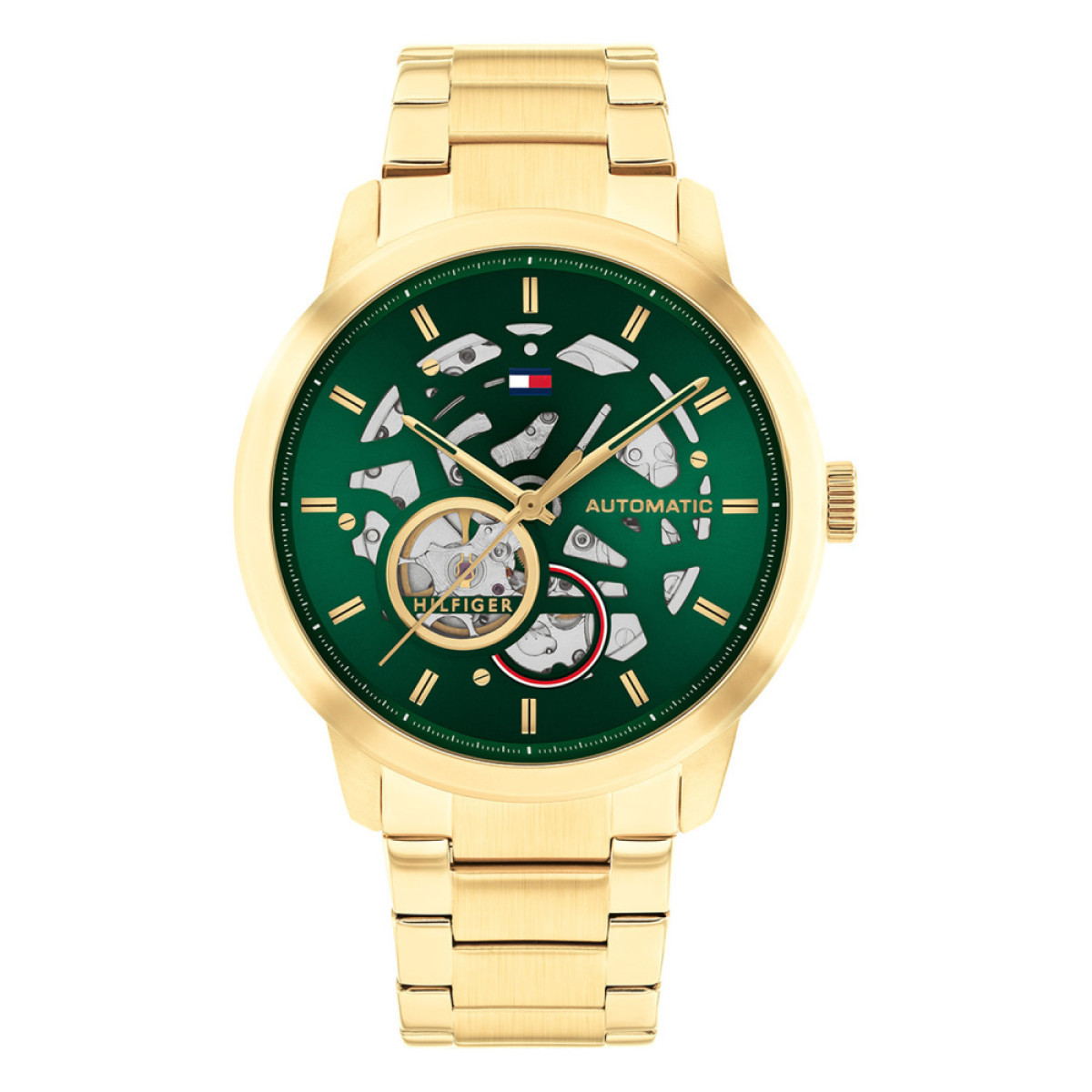 Tommy Hilfiger Henry TH1710662 Automatisch herenhorloge goudkleurig staal met groene wijzerplaat