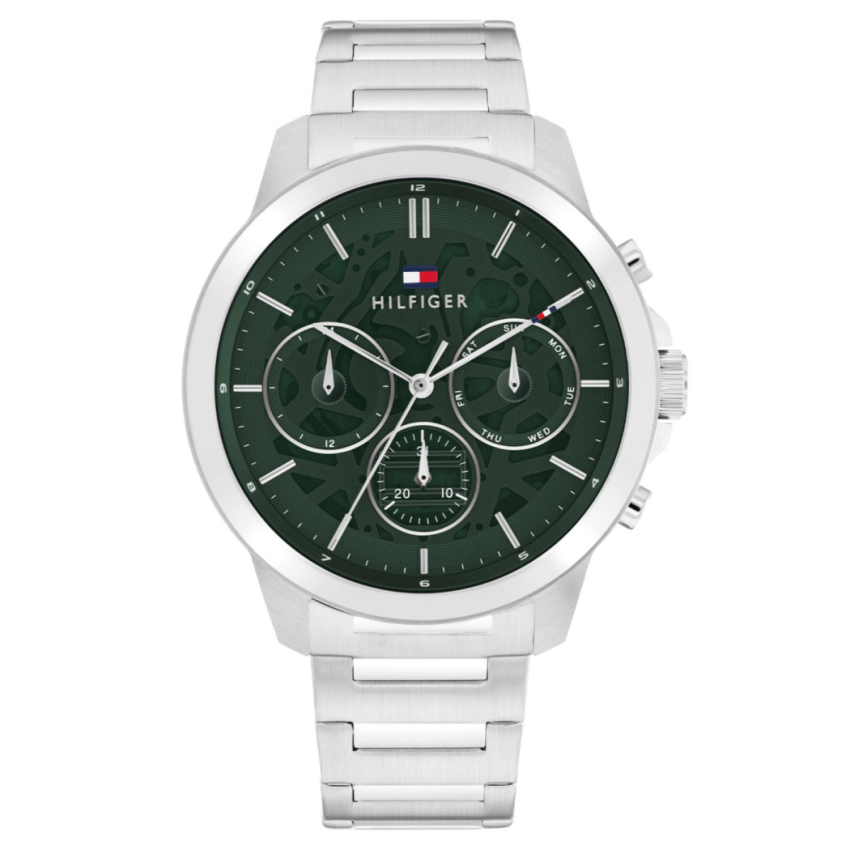 Tommy Hilfiger Henry TH1710686 Herenhorloge zilverkleurig en groen - Ø 43 mm