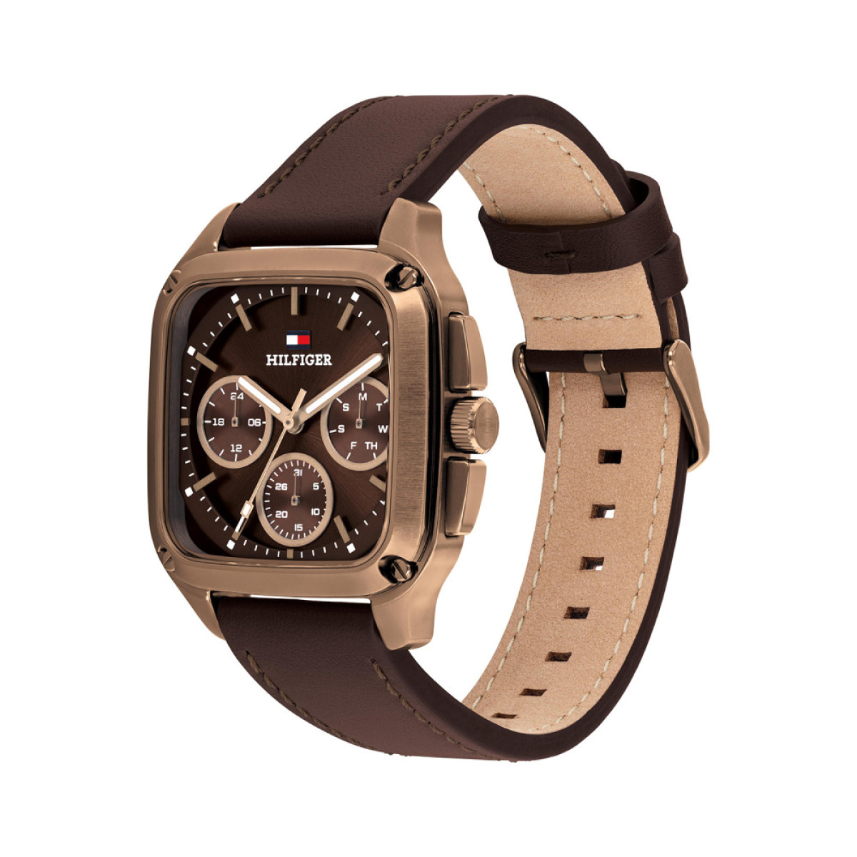 Tommy Hilfiger Herald TH1792221 Rosékleurig herenhorloge van staal met bruine wijzerplaat - Ø 39 mm