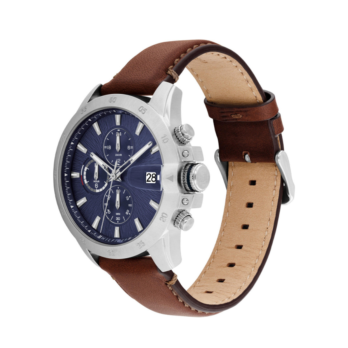 Tommy Hilfiger Jameson TH1792195 Bruin herenhorloge met blauwe wijzerplaat - Ø 43 mm