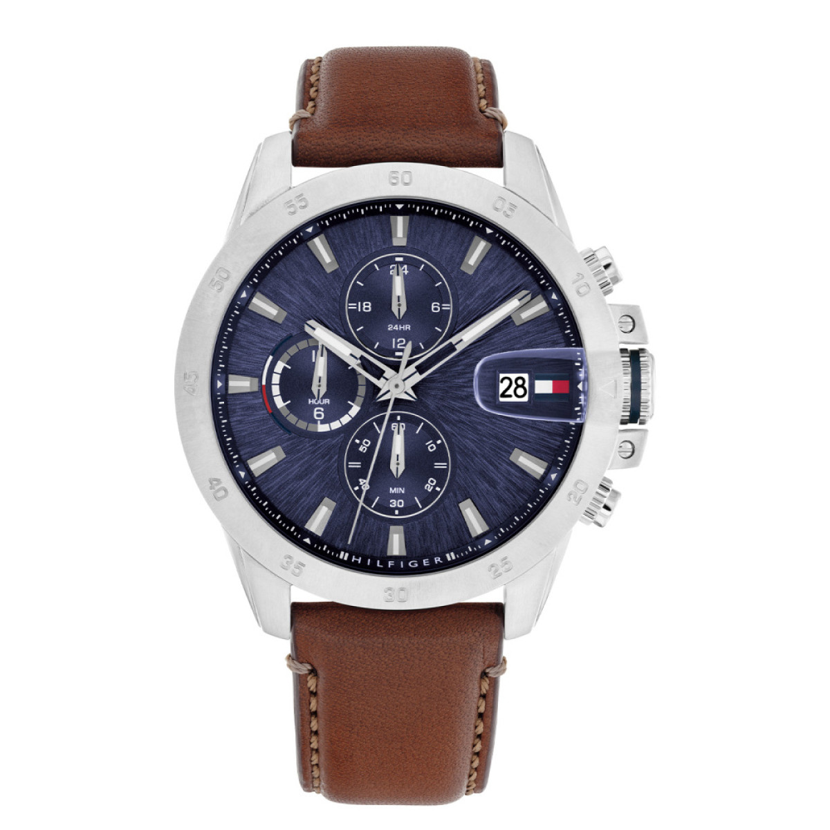 Tommy Hilfiger Jameson TH1792195 Bruin herenhorloge met blauwe wijzerplaat - Ø 43 mm
