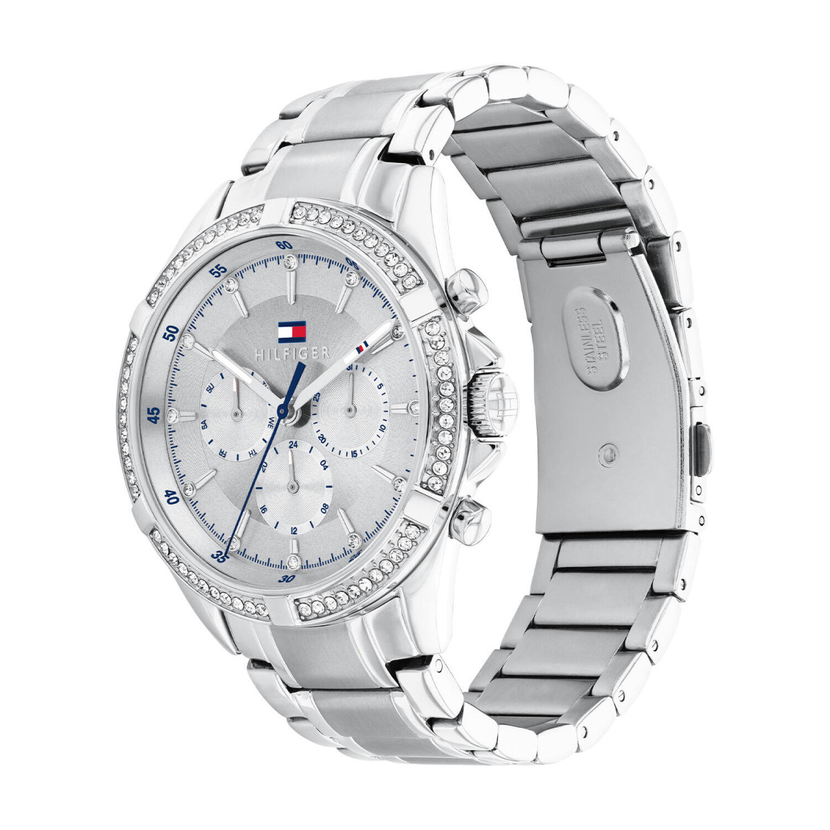 Tommy Hilfiger Kenzie TH1782557 Chronograaf dameshorloge van staal - Zilverkleurige wijzerplaat - Ø 40 mm
