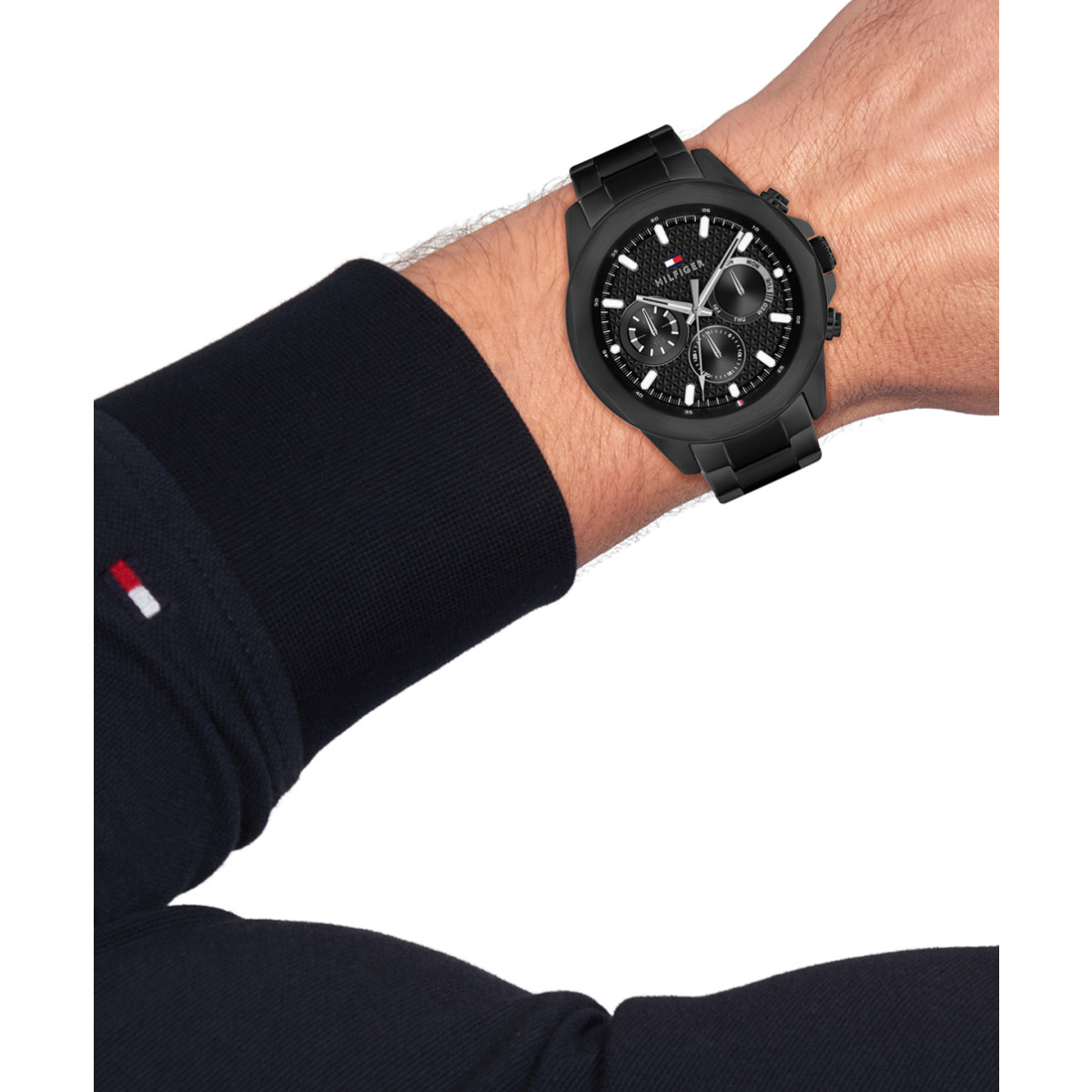 Tommy Hilfiger Lars TH1710653 Zwart horloge voor heren met quartz uurwerk