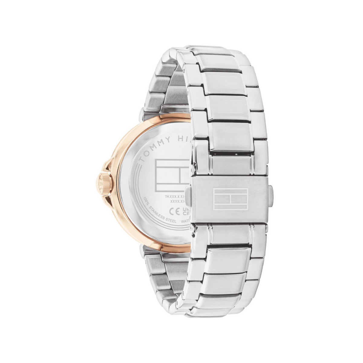 Tommy Hilfiger Lori TH1782754 Blauw dameshorloge zilverkleurig en roségoudkleurig met steentjes