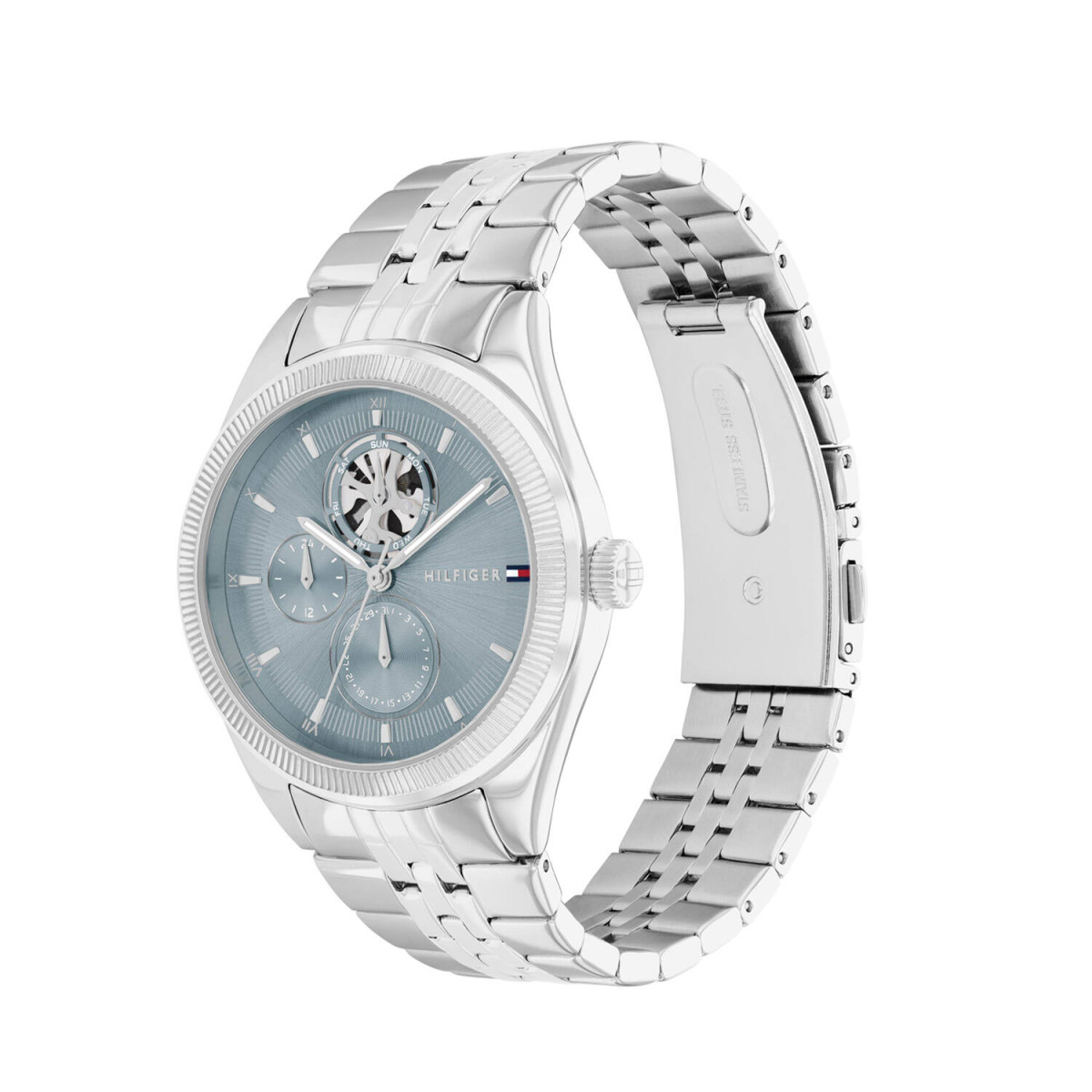 Tommy Hilfiger Monica TH1782714 Dameshorloge met stalen band - Blauwe wijzerplaat - Ø 38 mm