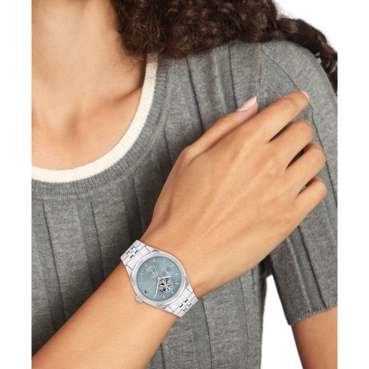 Tommy Hilfiger Monica TH1782714 Dameshorloge met stalen band - Blauwe wijzerplaat - Ø 38 mm
