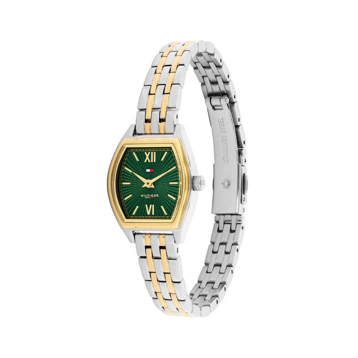 Tommy Hilfiger Norah TH1782907 dameshorloge met groene wijzerplaat en bicolor band - Ø 22 mm