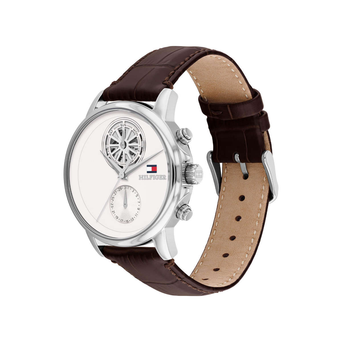Tommy Hilfiger Stewart TH1710746 herenhorloge met bruine leren band - Ø 40 mm