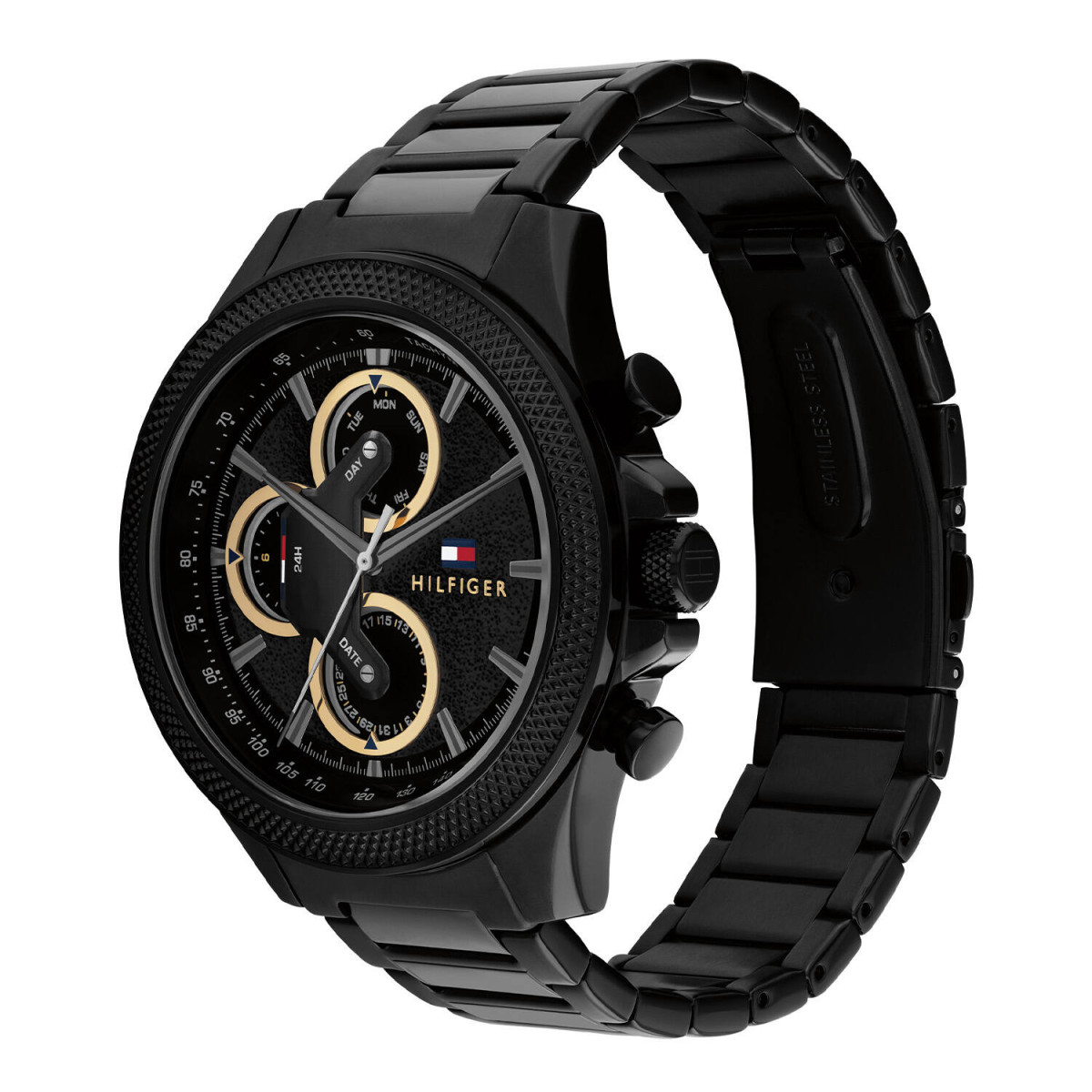 Tommy Hilfiger TH1792081 Clark Chronograaf herenhorloge van staal - Zwarte wijzerplaat - Ø 46 mm