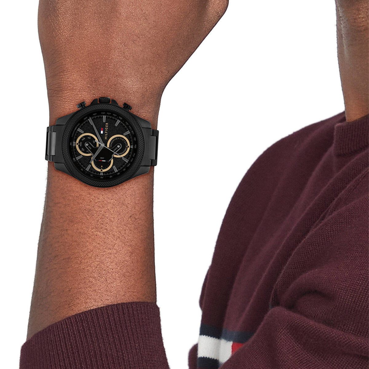 Tommy Hilfiger TH1792081 Clark Chronograaf herenhorloge van staal - Zwarte wijzerplaat - Ø 46 mm