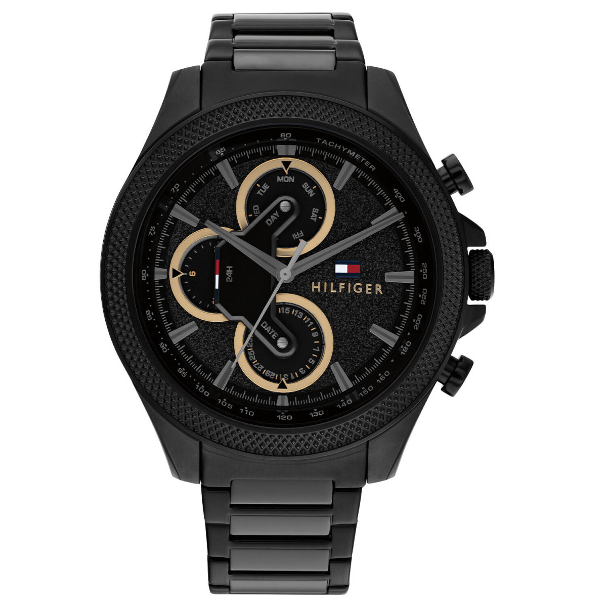 Tommy Hilfiger TH1792081 Clark Chronograaf herenhorloge van staal - Zwarte wijzerplaat - Ø 46 mm