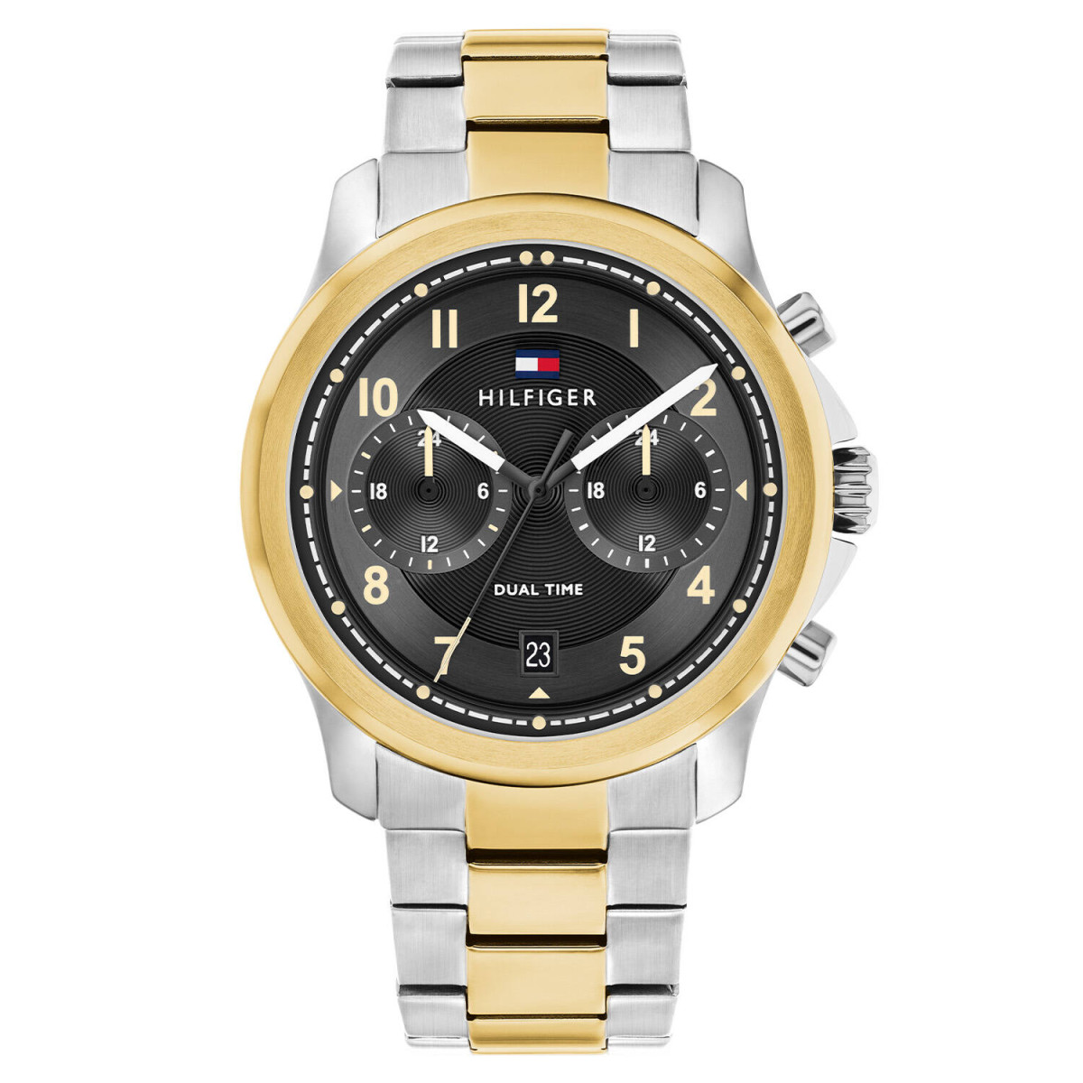 Tommy Hilfiger Wesley TH1710627 Chronograaf herenhorloge met stalen band - Zwarte wijzerplaat - Ø 42 mm