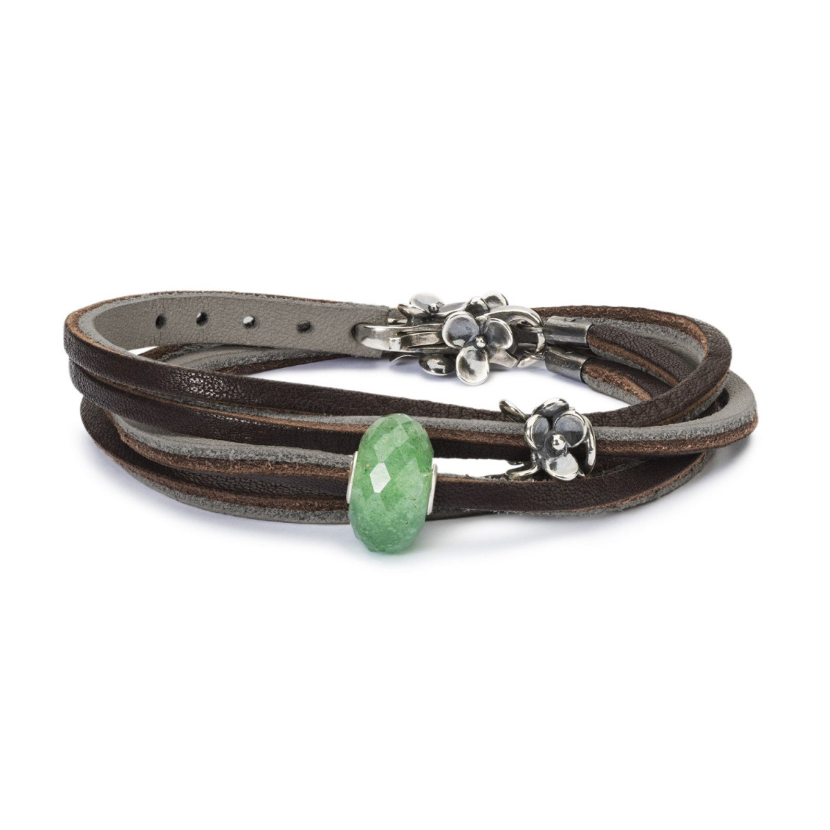 Trollbeads bruine leren armband zonder sluiting
