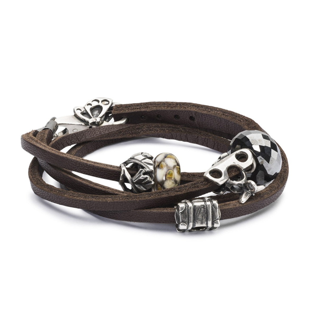 Trollbeads bruine leren armband zonder sluiting