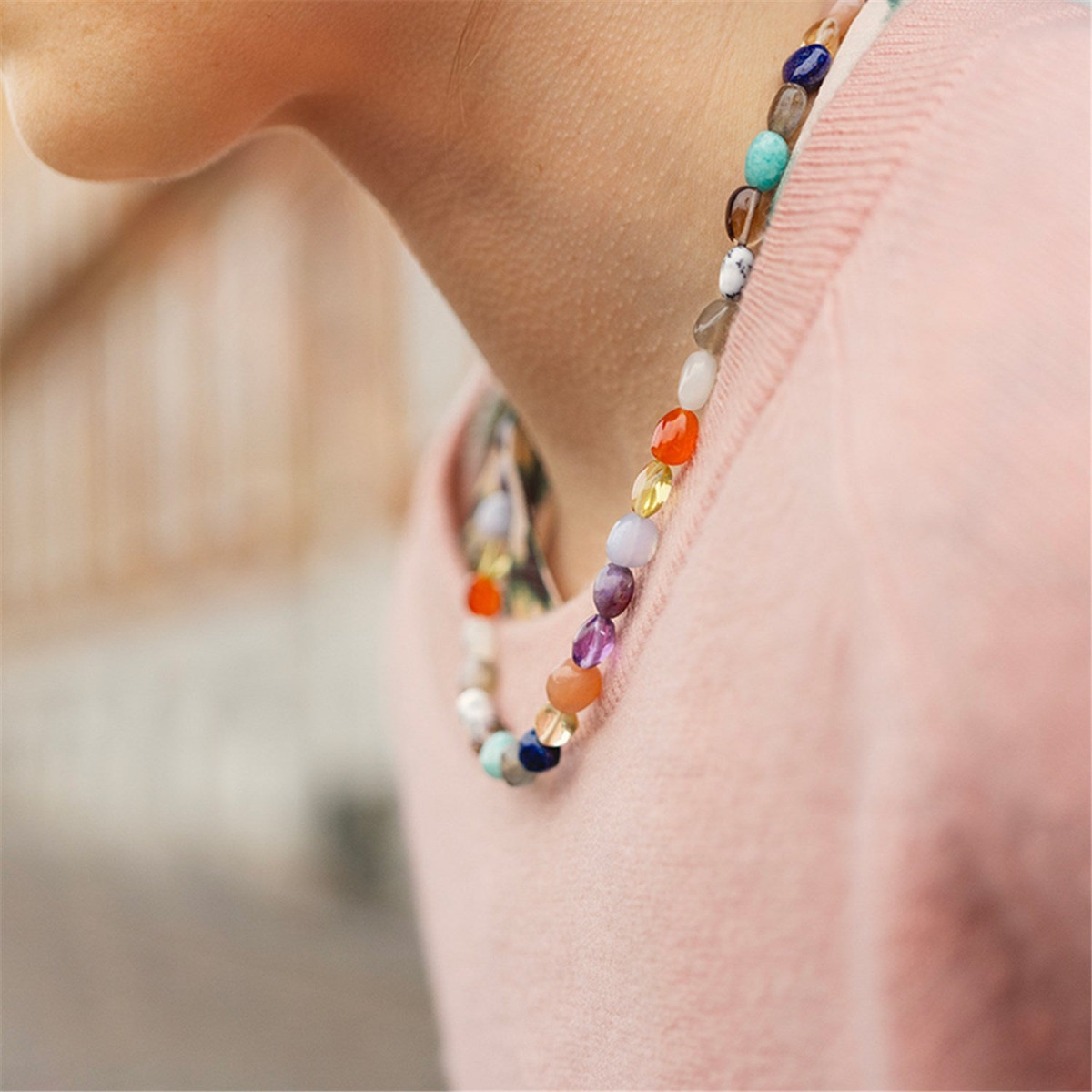 Trollbeads collier met kleurrijke edelstenen