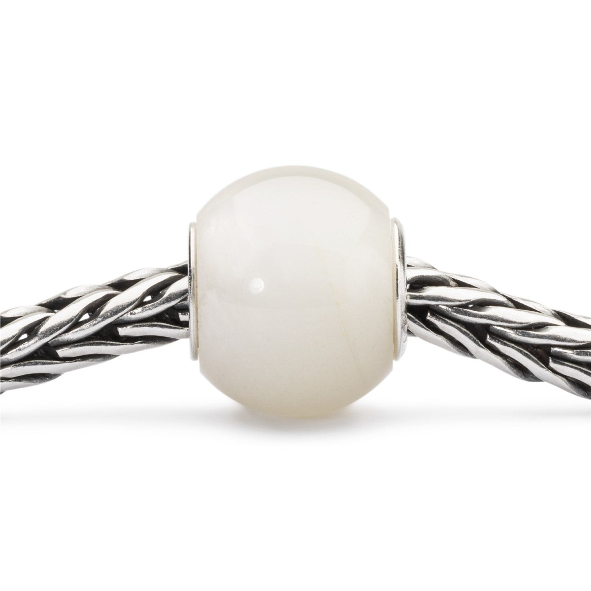 Trollbeads TSTBE-00017 ronde Witte maansteen bedel