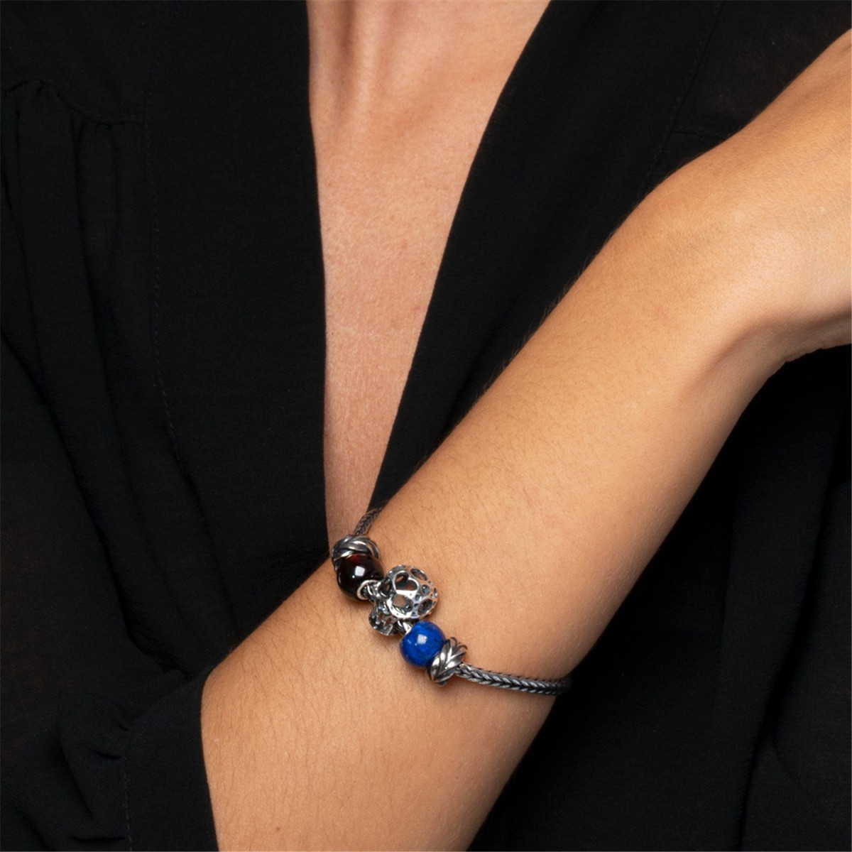 Trollbeads TSTBE-00024 Zwarte ronde onyx bedel