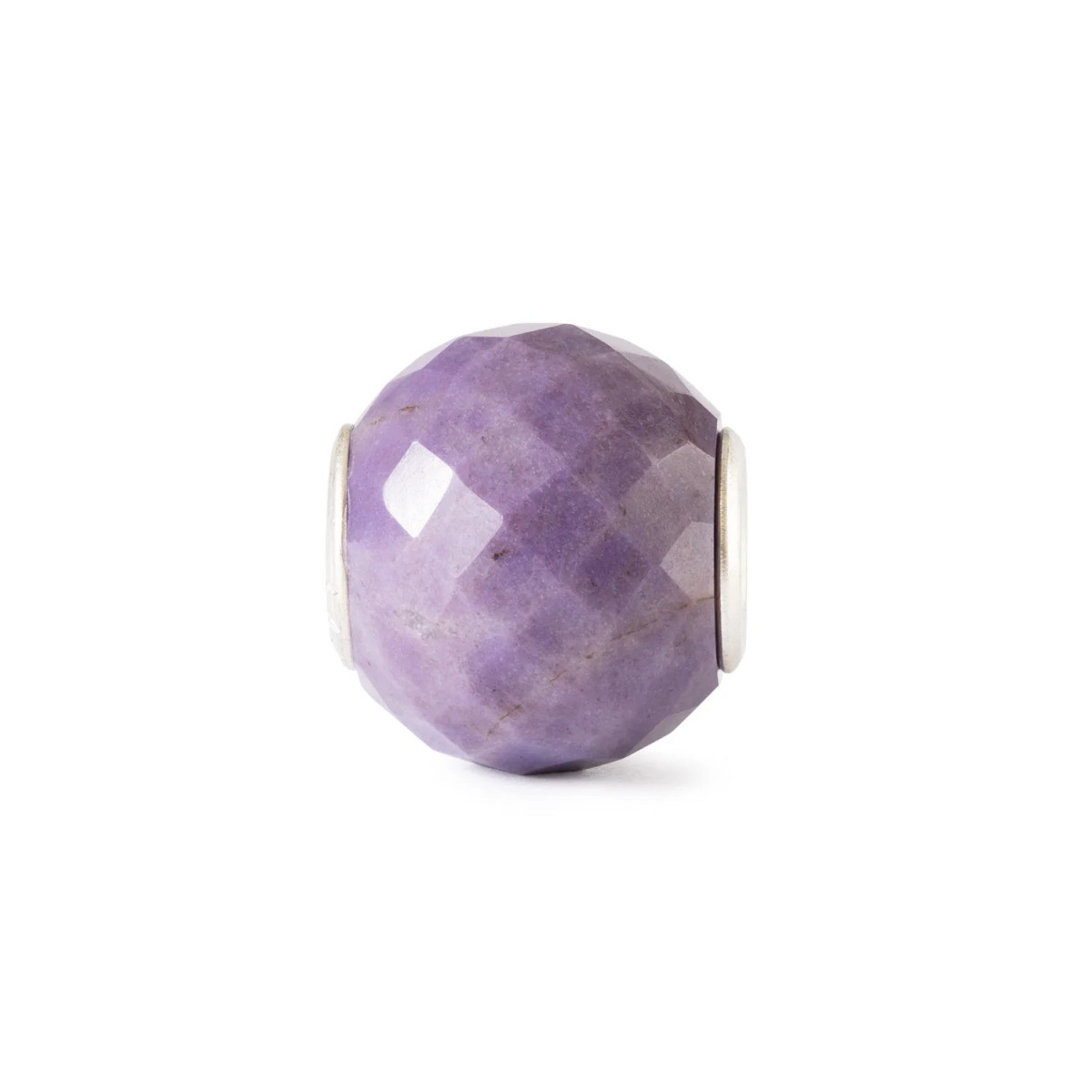 Trollbeads TSTBE-00046 ronde paarse kraal met zilveren kern en jade