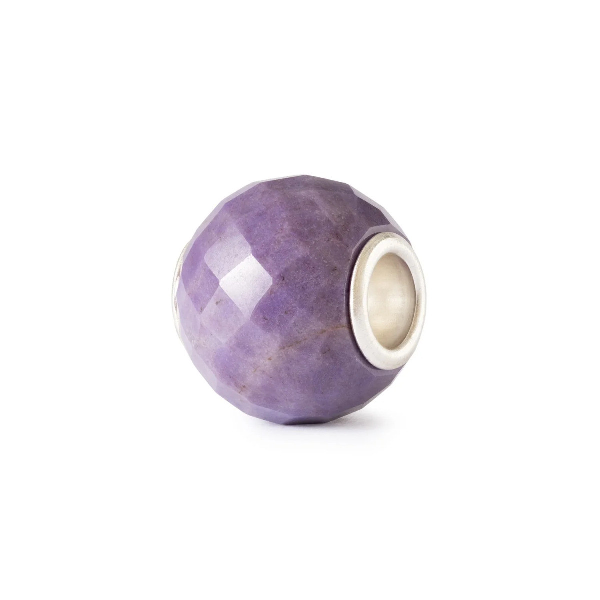 Trollbeads TSTBE-00046 ronde paarse kraal met zilveren kern en jade
