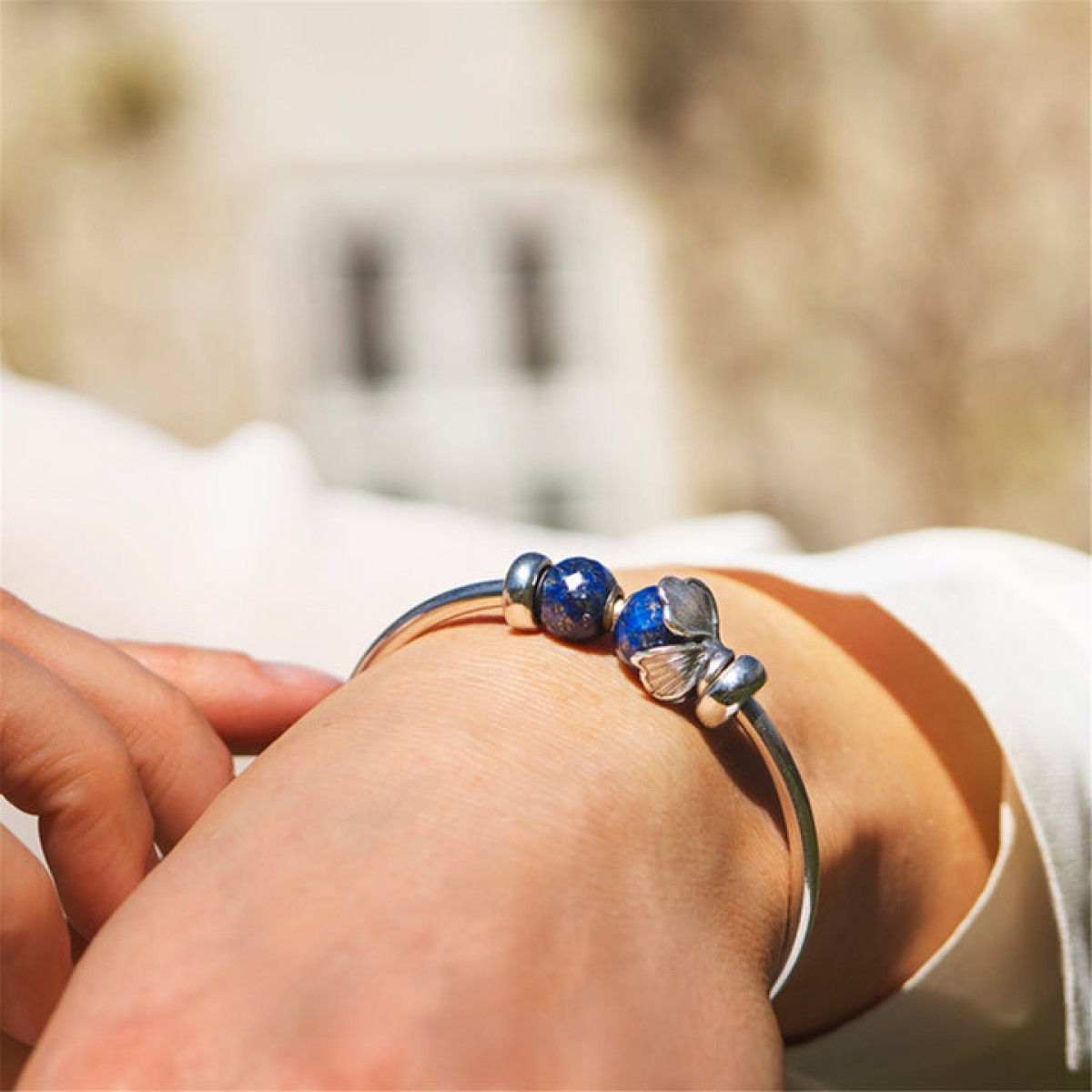 Trollbeads TSTBE-00049 Blauwe zilveren kraal met lapis lazuli