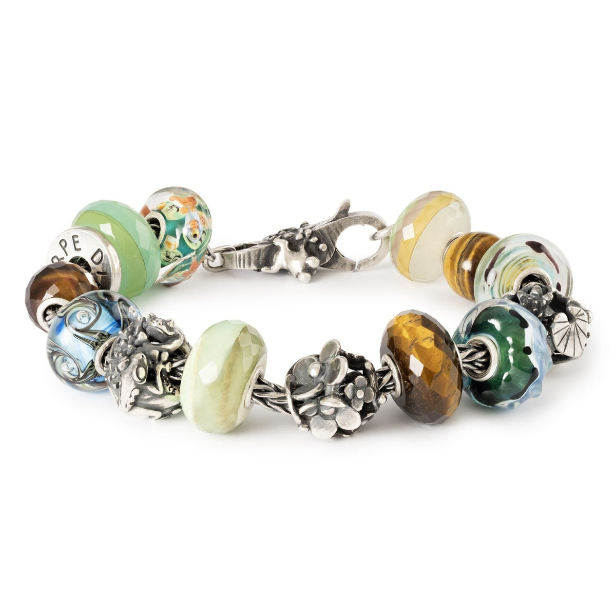 Trollbeads TSTBE-20045 Gele tijgeroog kraal met bruine kleur