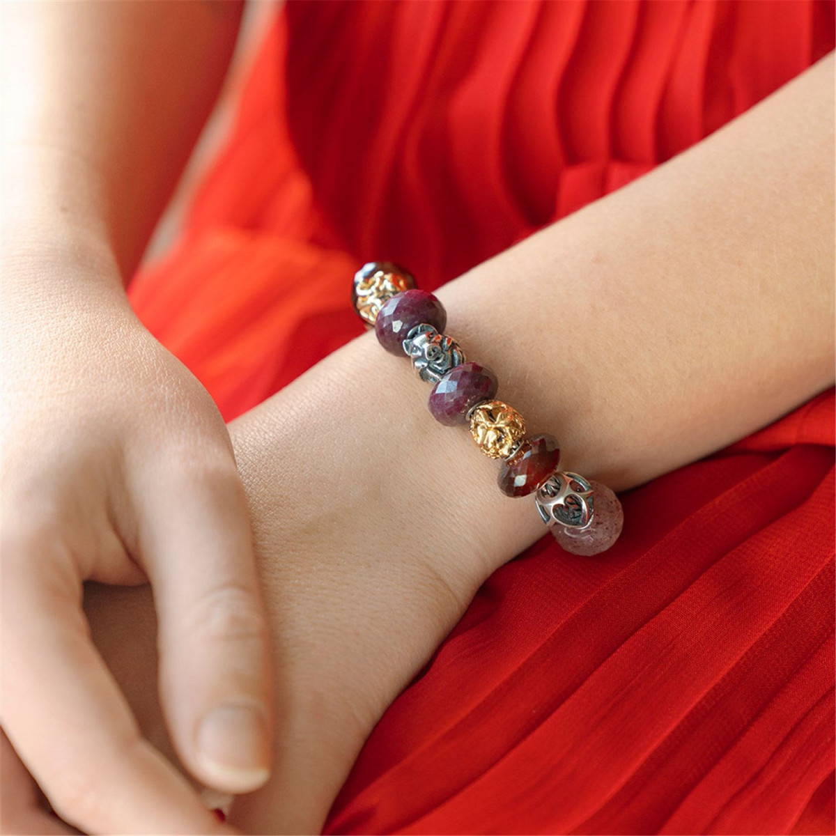 Trollbeads TSTBE-30003 rode Robijn bedel
