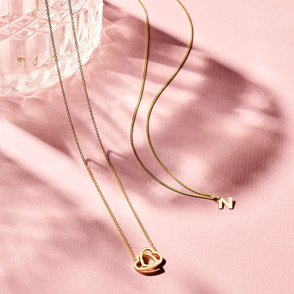 Gouden hartjes ketting 40-42-44 cm