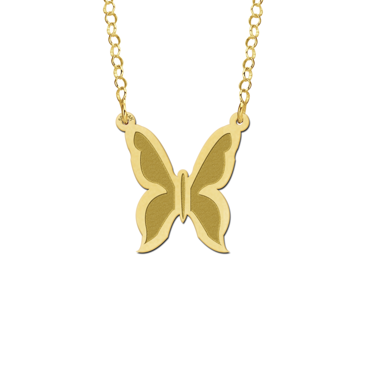 Gouden vlinder hanger inclusief ketting