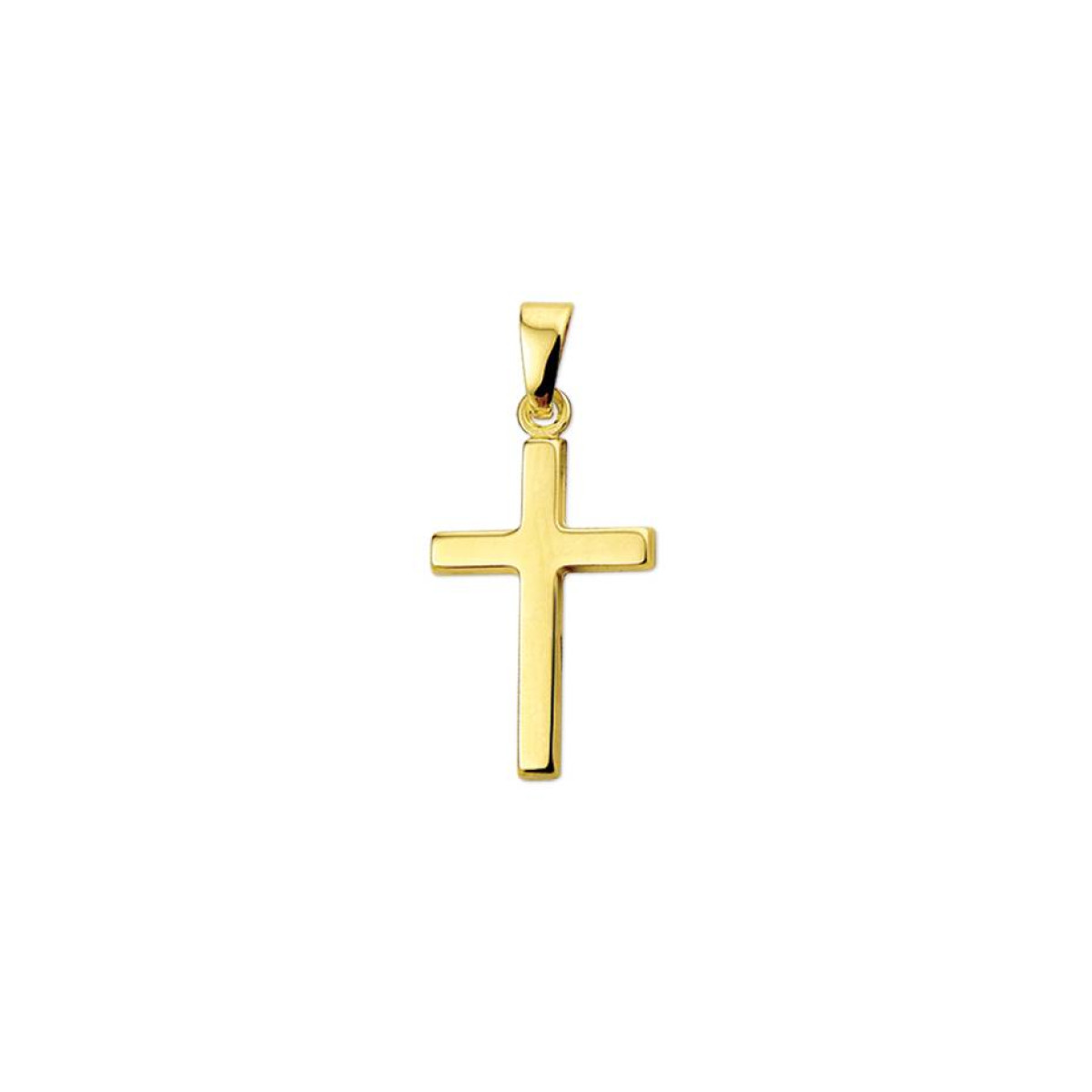 Echt gouden hanger kruis 14-karaat glanzend